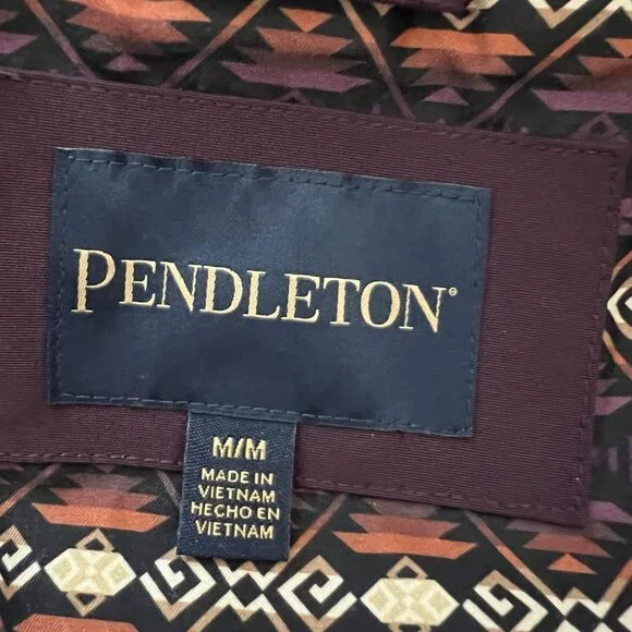 Pendleton Women's Tape Seam Hooded Rain Jacket Purple Medium Outdoor Winter Zip - Picture 7 of 12